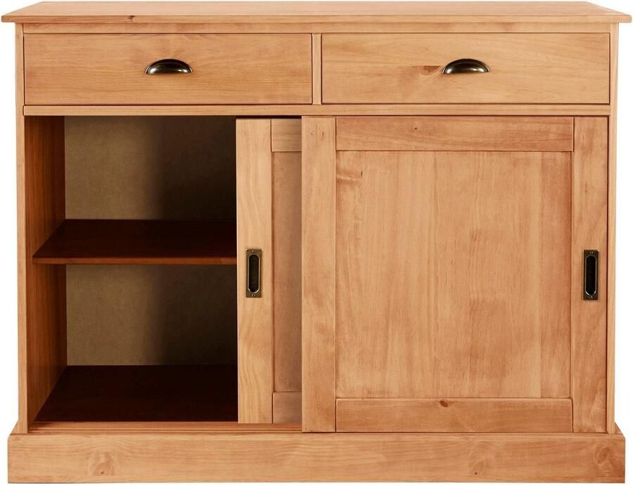 Home affaire Dressoir Schröder Commode 2 schuifdeuren 2 lades van massief dennenhout - Foto 6