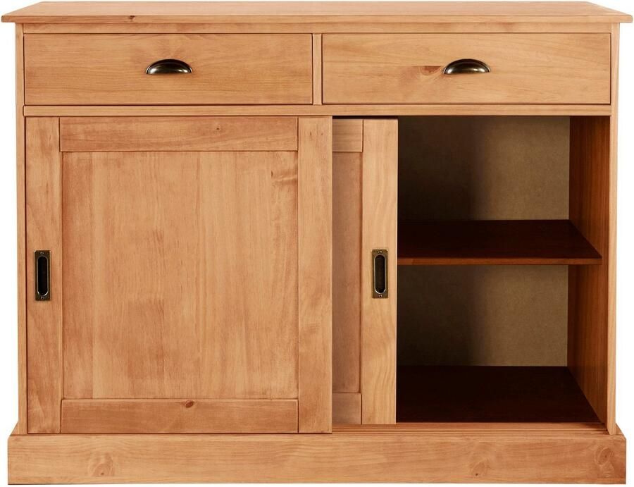 Home affaire Dressoir Schröder Commode 2 schuifdeuren 2 lades van massief dennenhout - Foto 7