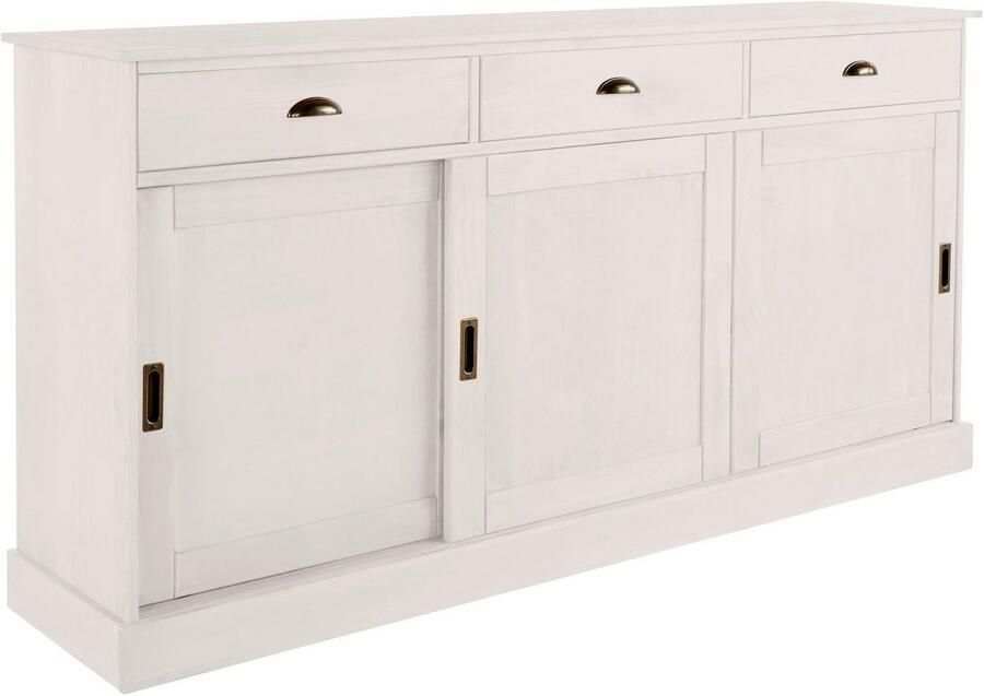 Home affaire Dressoir Schröder Commode 3 schuifdeuren 3 lades van massief dennenhout - Foto 3