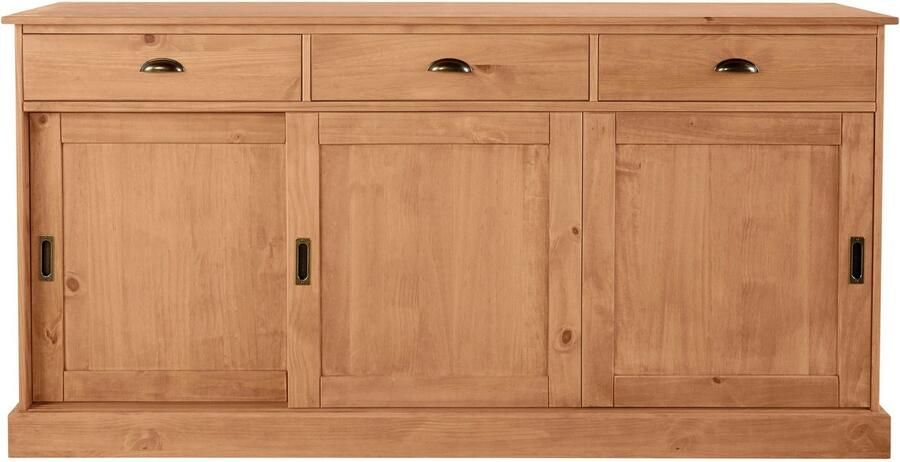 Home affaire Dressoir Schröder Commode 3 schuifdeuren 3 lades van massief dennenhout - Foto 7