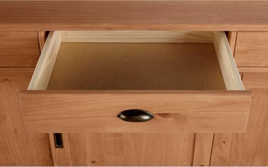 Home affaire Dressoir Schröder Commode 3 schuifdeuren 3 lades van massief dennenhout - Foto 5