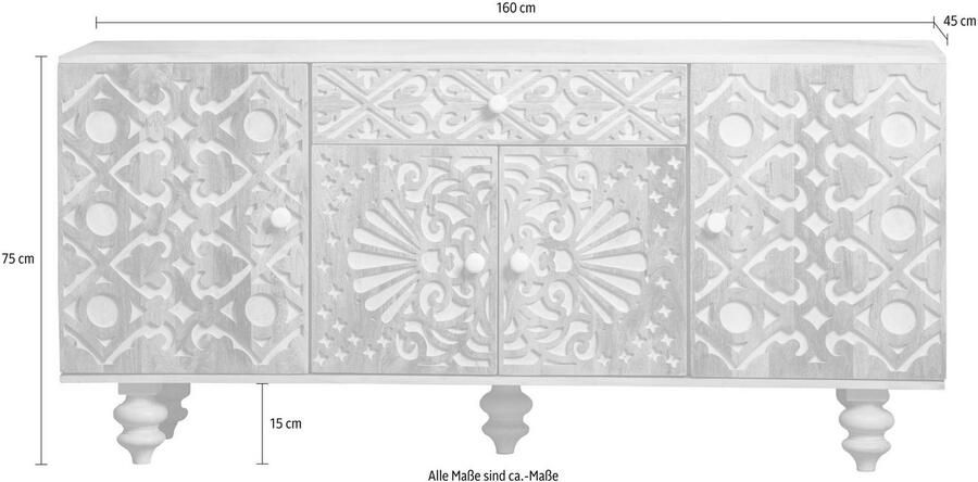 Home affaire Dressoir Spring Commode van massief mangohout breedte 160 cm - Foto 3