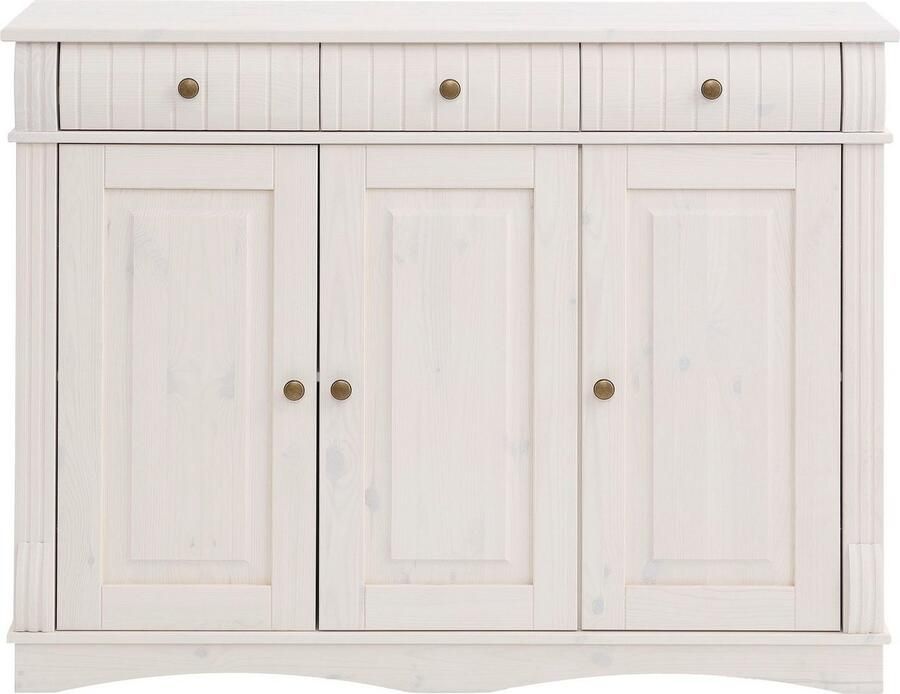 Home affaire Dressoir Teresa Commode 3-deurs breedte 119 cm van massief dennenhout FSC - Foto 5