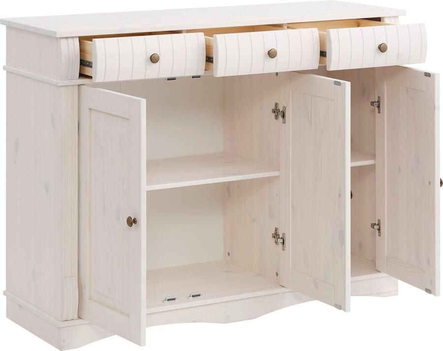 Home affaire Dressoir Teresa Commode 3-deurs breedte 119 cm van massief dennenhout FSC - Foto 4