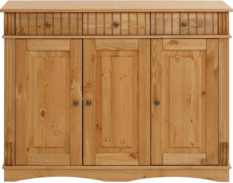 Home affaire Dressoir Teresa Commode 3-deurs breedte 119 cm van massief dennenhout FSC - Foto 5
