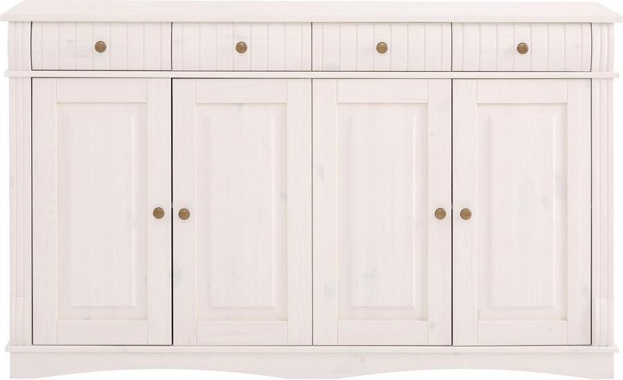 Home affaire Dressoir Teresa Commode 4-deurs breedte 152 cm van massief dennenhout FSC