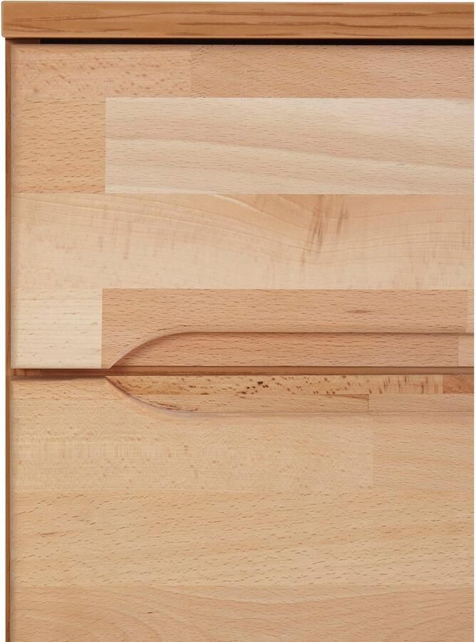 Home affaire Dressoir Vetro 150cm breed 40 cm diep fronten massief hout 6 vakken Kernbeukenhout massief houtmateriaal 3 deuren 3 laden greeploze fronten - Foto 3