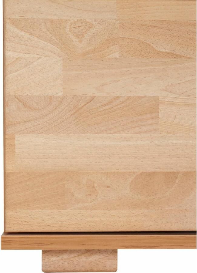 Home affaire Dressoir Vetro 150cm breed 40 cm diep fronten massief hout 6 vakken Kernbeukenhout massief houtmateriaal 3 deuren 3 laden greeploze fronten - Foto 5