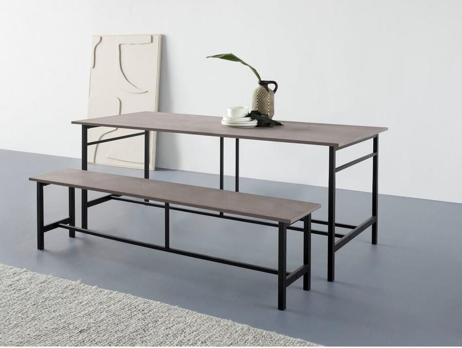 Home affaire Eetbank Sare Met echt houtfineer van eiken - Foto 4