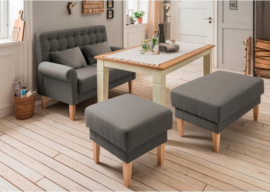 Home affaire Hocker Scalea bijpassende keukenbank verkrijgbaar in verschillende stoffen en kleuren - Foto 3