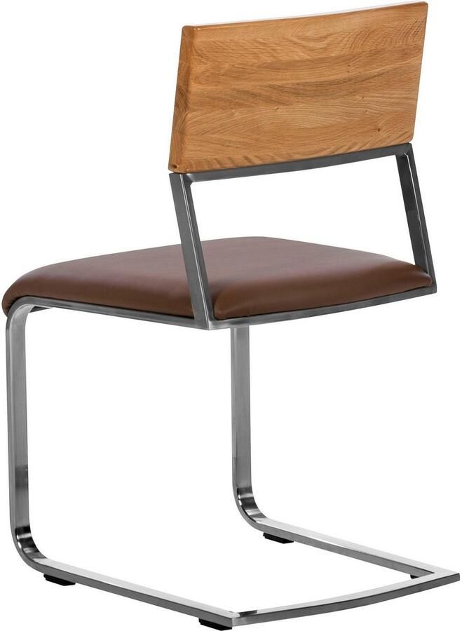 Places of Style Vrijdragende stoel Aurea gemaakt met massief wildeiken (set van 2) - Foto 3