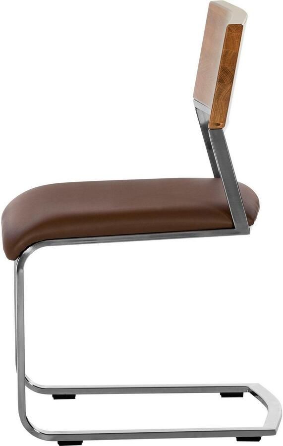 Places of Style Vrijdragende stoel Aurea gemaakt met massief wildeiken (set van 2) - Foto 4