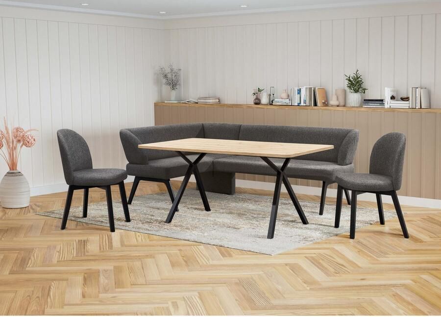 Home affaire Eethoek Aretha eetkamerset zitgroep hoekbank keukenbank Eetkamer zitgroep tafel stoelen en bank gestoffeerd Nosag-vering (4-delig) - Foto 12