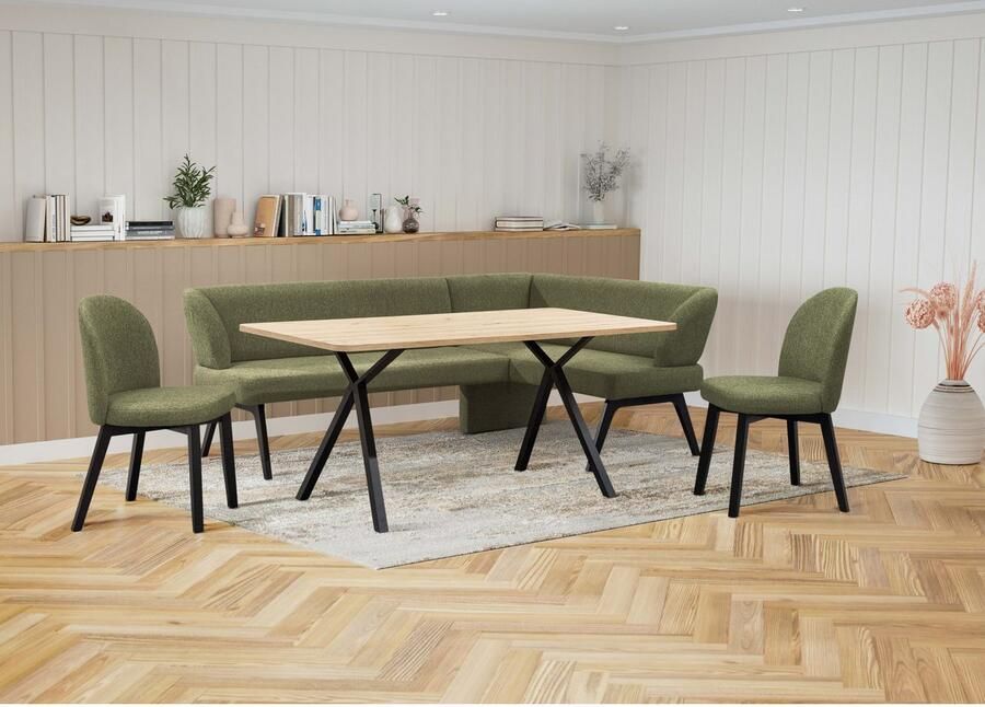 Home affaire Eethoek Aretha eetkamerset zitgroep hoekbank keukenbank Eetkamer zitgroep tafel stoelen en bank gestoffeerd Nosag-vering (4-delig) - Foto 13