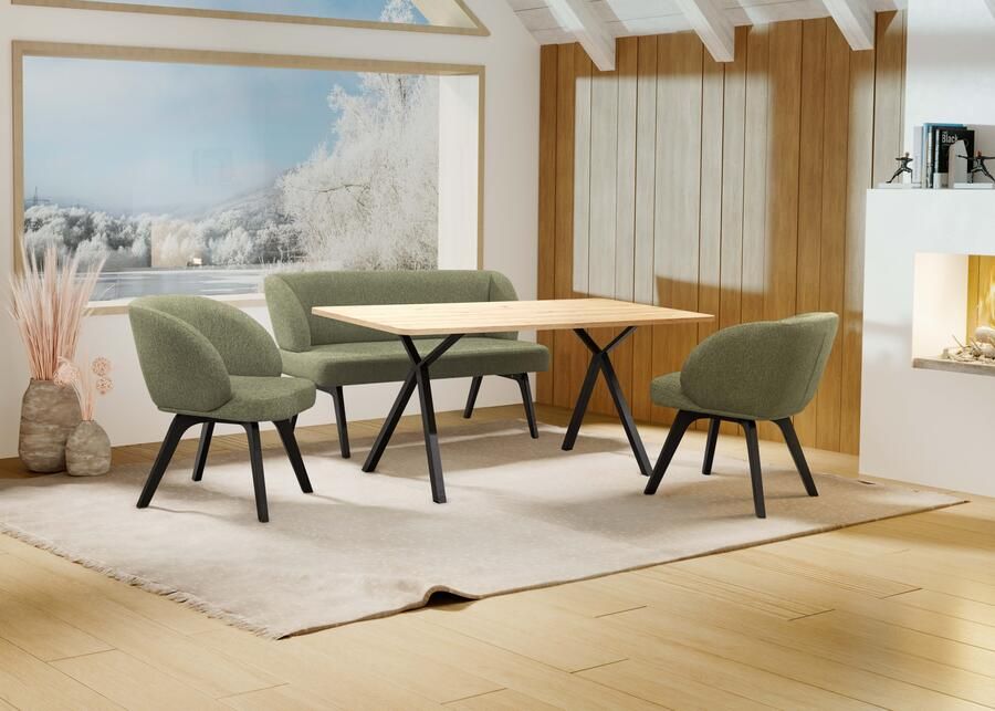 Home affaire Eethoek Aretha eettafelbank zitgroep keukenbank gestoffeerde bank Eetkamer zitgroep tafel stoelen en bank gestoffeerd Nosag-vering (4-delig) - Foto 5