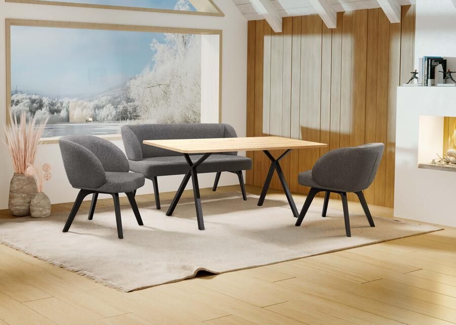 Home affaire Eethoek Aretha eettafelbank zitgroep keukenbank gestoffeerde bank Eetkamer zitgroep tafel stoelen en bank gestoffeerd Nosag-vering (4-delig) - Foto 5