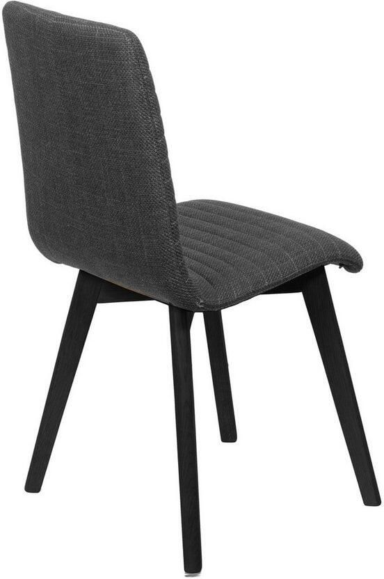 Home affaire Stoel met 4 poten Arosa eettafelstoel gestoffeerde stoel keukenstoel eetstoel 2-delige set poten van massief eiken of beuken met gestikt stof (set 2 stuks) - Foto 2