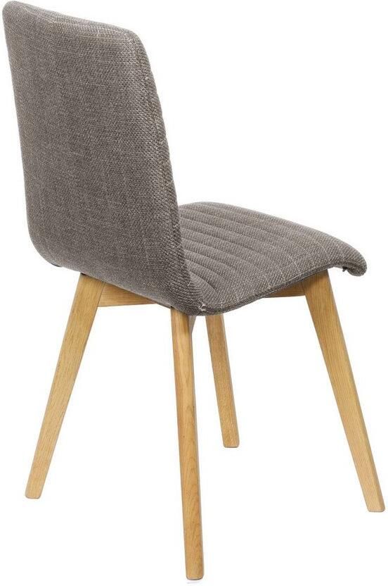 Home affaire Stoel met 4 poten Arosa eettafelstoel gestoffeerde stoel keukenstoel eetstoel 2-delige set poten van massief eiken of beuken met gestikt stof (set 2 stuks) - Foto 3