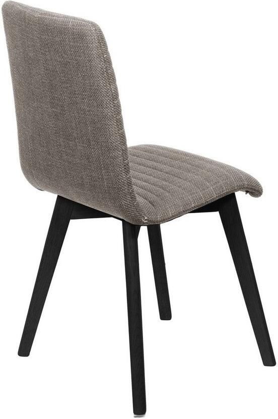 Home affaire Stoel met 4 poten Arosa eettafelstoel gestoffeerde stoel keukenstoel eetstoel 2-delige set poten van massief eiken of beuken met gestikt stof (set 2 stuks) - Foto 3