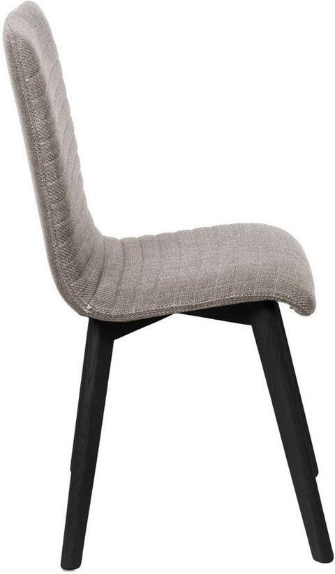 Home affaire Stoel met 4 poten Arosa eettafelstoel gestoffeerde stoel keukenstoel eetstoel 2-delige set poten van massief eiken of beuken met gestikt stof (set 2 stuks) - Foto 5