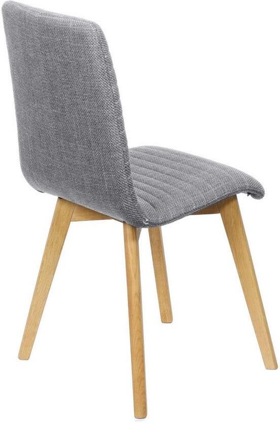 Home affaire Stoel met 4 poten Arosa eettafelstoel gestoffeerde stoel keukenstoel eetstoel 2-delige set poten van massief eiken of beuken met gestikt stof (set 2 stuks) - Foto 2