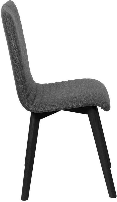 Home affaire Stoel met 4 poten Arosa eettafelstoel gestoffeerde stoel keukenstoel eetstoel 2-delige set poten van massief eiken of beuken met gestikt stof (set 2 stuks) - Foto 4