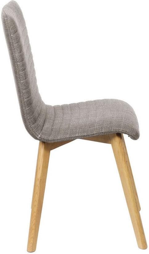Home affaire Stoel met 4 poten Arosa eettafelstoel gestoffeerde stoel keukenstoel eetstoel 2-delige set poten van massief eiken of beuken met gestikt stof (set 2 stuks) - Foto 4