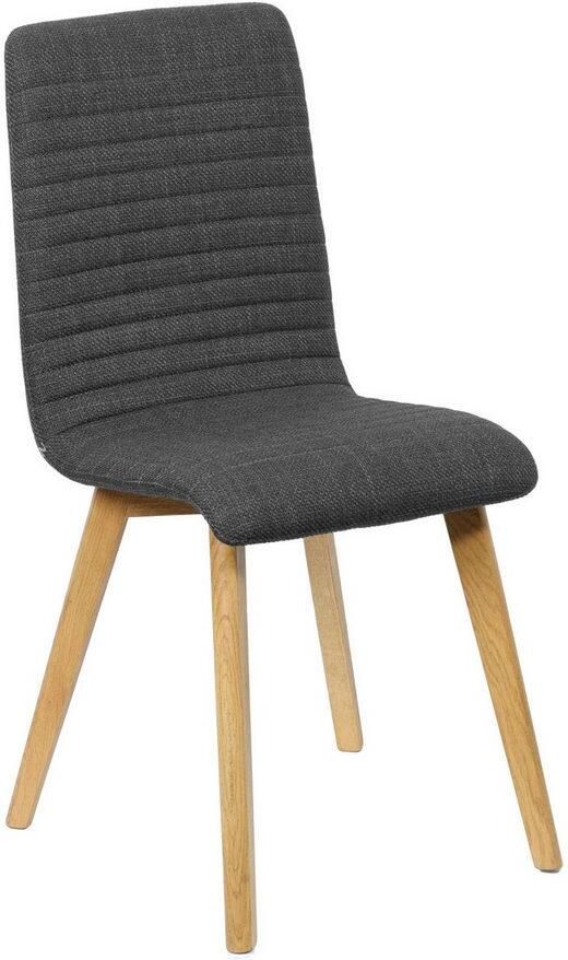 Home affaire Stoel met 4 poten Arosa eettafelstoel gestoffeerde stoel keukenstoel eetstoel 2-delige set poten van massief eiken of beuken met gestikt stof (set 2 stuks) - Foto 4