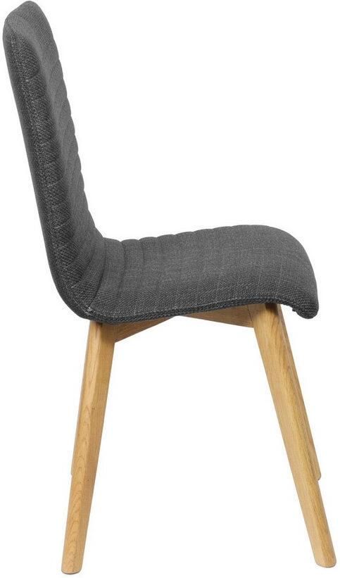 Home affaire Stoel met 4 poten Arosa eettafelstoel gestoffeerde stoel keukenstoel eetstoel 2-delige set poten van massief eiken of beuken met gestikt stof (set 2 stuks) - Foto 5