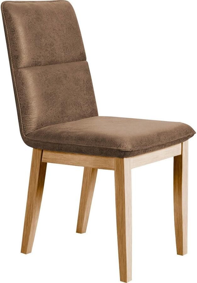 Home affaire Eetkamerstoel Beluna gestoffeerde stoel eetkamer bestseller Frame en poten van massief eiken modern landhuis (set 2 stuks) - Foto 2