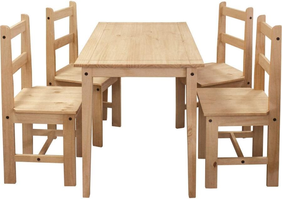 Home affaire Eethoek Houten oppervlak honingkleurig gewaxed (set 5-delig) - Foto 5