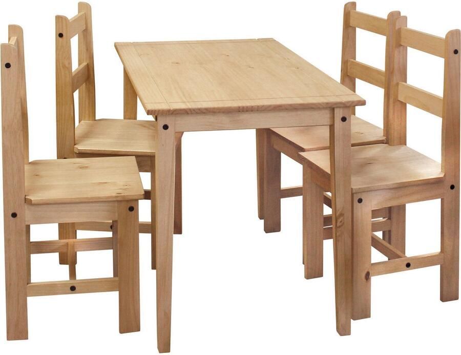 Home affaire Eethoek Houten oppervlak honingkleurig gewaxed (set 5-delig) - Foto 4