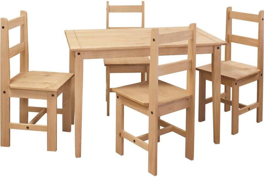 Home affaire Eethoek Houten oppervlak honingkleurig gewaxed (set 5-delig) - Foto 6