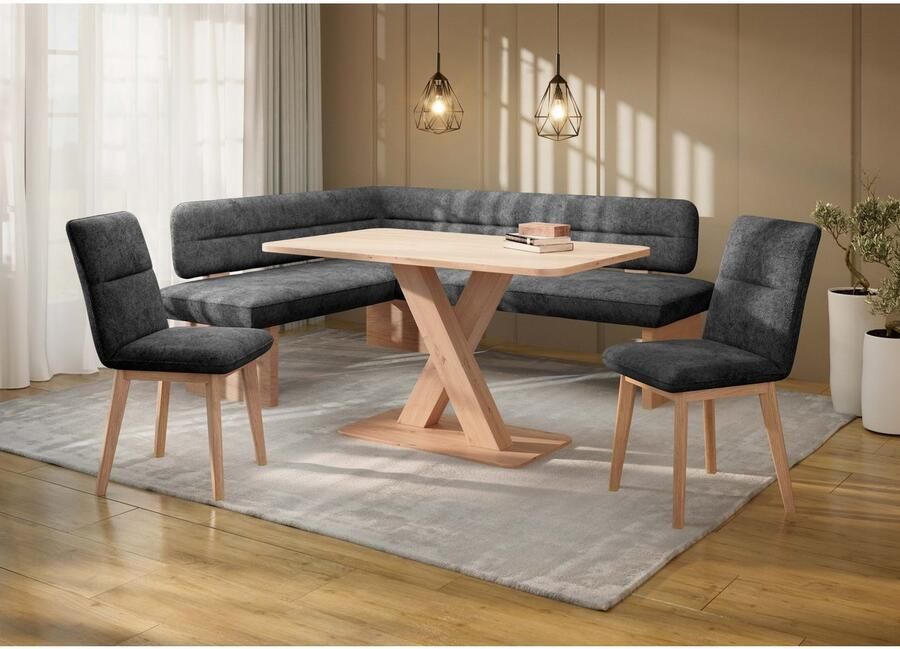 Home affaire Eethoek Louise + Miles eetkamerset zitgroep hoekbank keukenbank Eetkamer zitgroep stoelen tafel en bank comfortabel gepolsterd (4-delig) - Foto 17