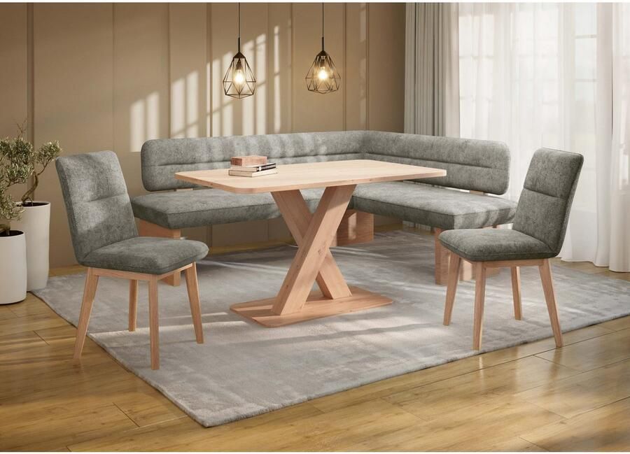 Home affaire Eethoek Louise + Miles eetkamerset zitgroep hoekbank keukenbank Eetkamer zitgroep stoelen tafel en bank comfortabel gepolsterd (4-delig) - Foto 14