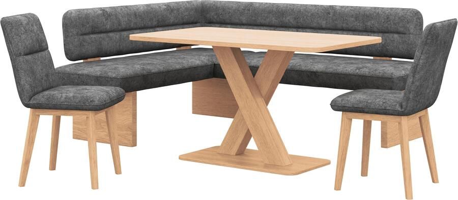 Home affaire Eethoek Louise + Miles eetkamerset zitgroep hoekbank keukenbank Eetkamer zitgroep stoelen tafel en bank comfortabel gepolsterd (4-delig) - Foto 15