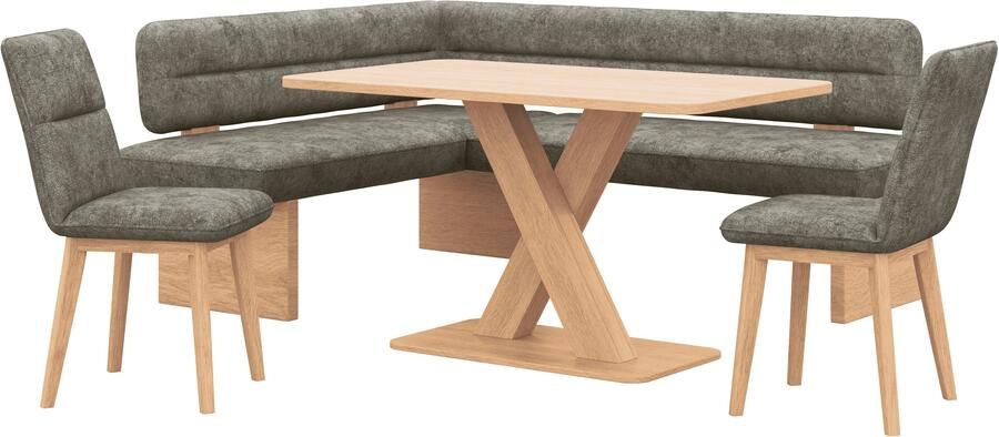 Home affaire Eethoek Louise + Miles eetkamerset zitgroep hoekbank keukenbank Eetkamer zitgroep stoelen tafel en bank comfortabel gepolsterd (4-delig) - Foto 11