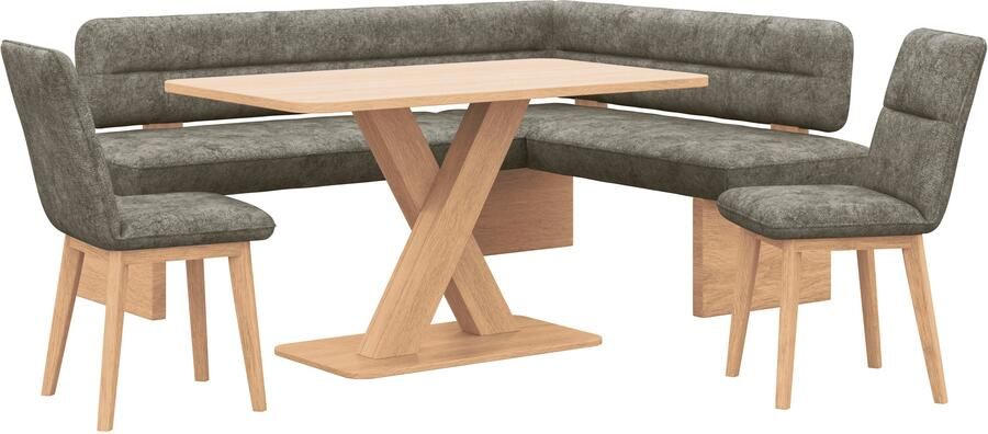 Home affaire Eethoek Louise + Miles eetkamerset zitgroep hoekbank keukenbank Eetkamer zitgroep stoelen tafel en bank comfortabel gepolsterd (4-delig) - Foto 11