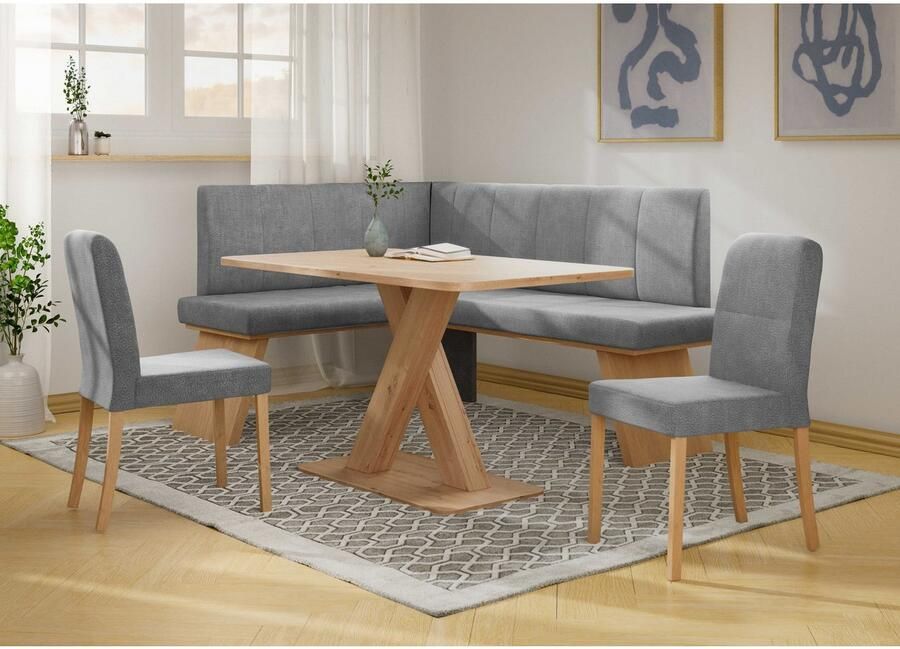 Home affaire Eethoek Nina Eetkamer zitgroep stoelen tafel en bank comfortabel gepolsterd (4-delig) - Foto 13