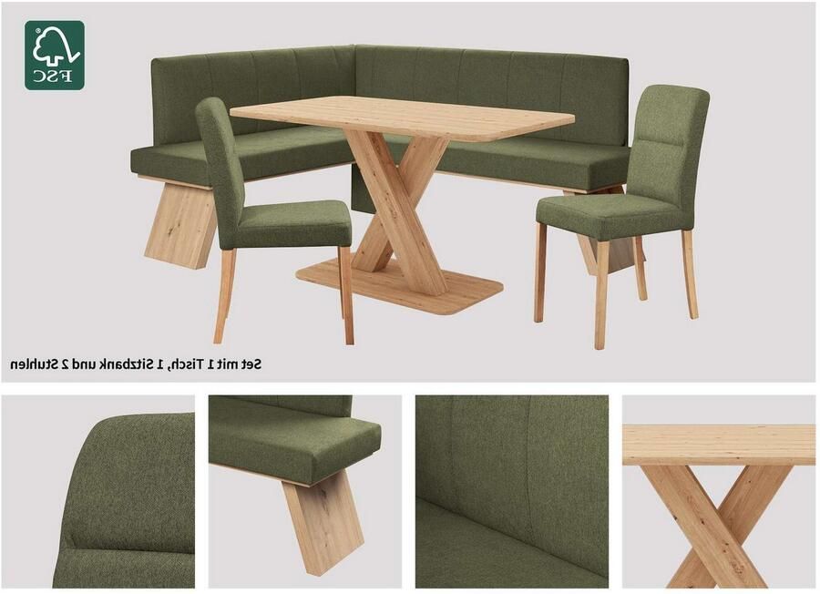 Home affaire Eethoek Nina Eetkamer zitgroep stoelen tafel en bank comfortabel gepolsterd (4-delig) - Foto 5