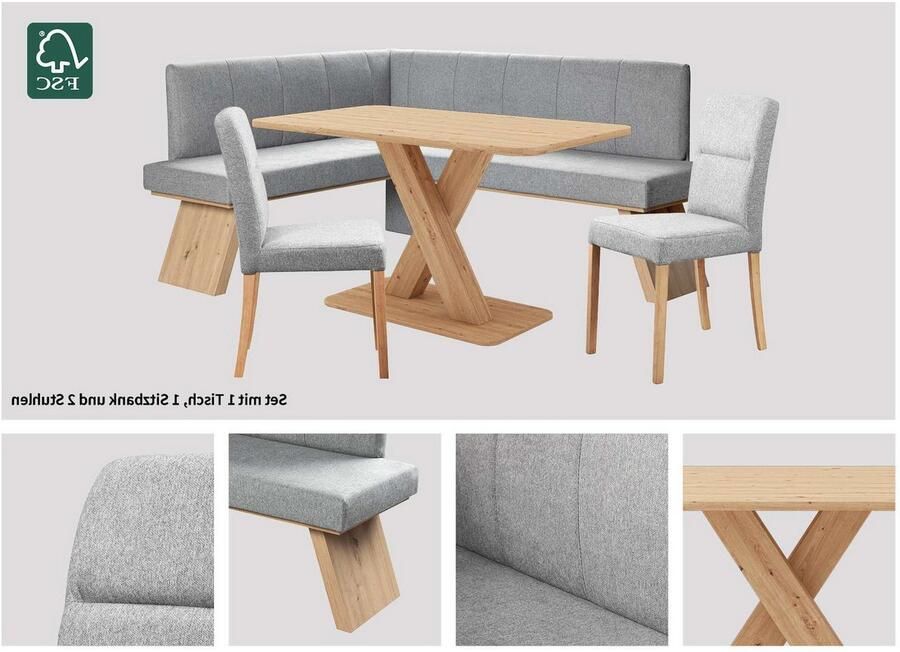 Home affaire Eethoek Nina Eetkamer zitgroep stoelen tafel en bank comfortabel gepolsterd (4-delig) - Foto 5