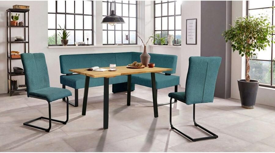 Home affaire Hoekbank Oliver met metalen frame keukenbank verschillende hoezen cord eetkamerbank ottos choice - Foto 5