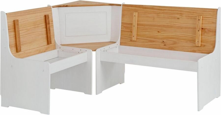 Home affaire Eethoek Sascha met tafel en kist-hoekbank massief hout (2-delig) - Foto 7