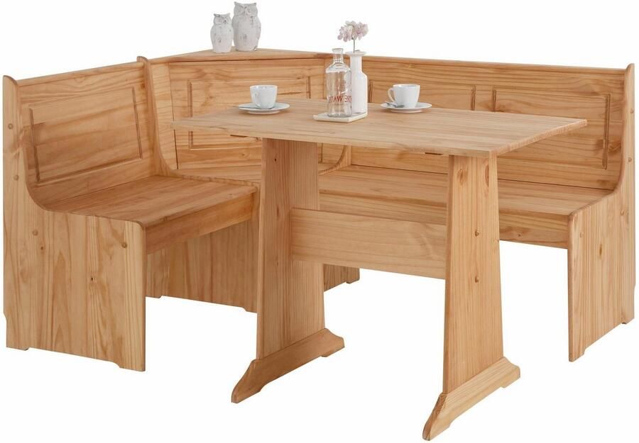 Home affaire Eethoek Sascha met tafel en kist-hoekbank massief hout (2-delig) - Foto 4
