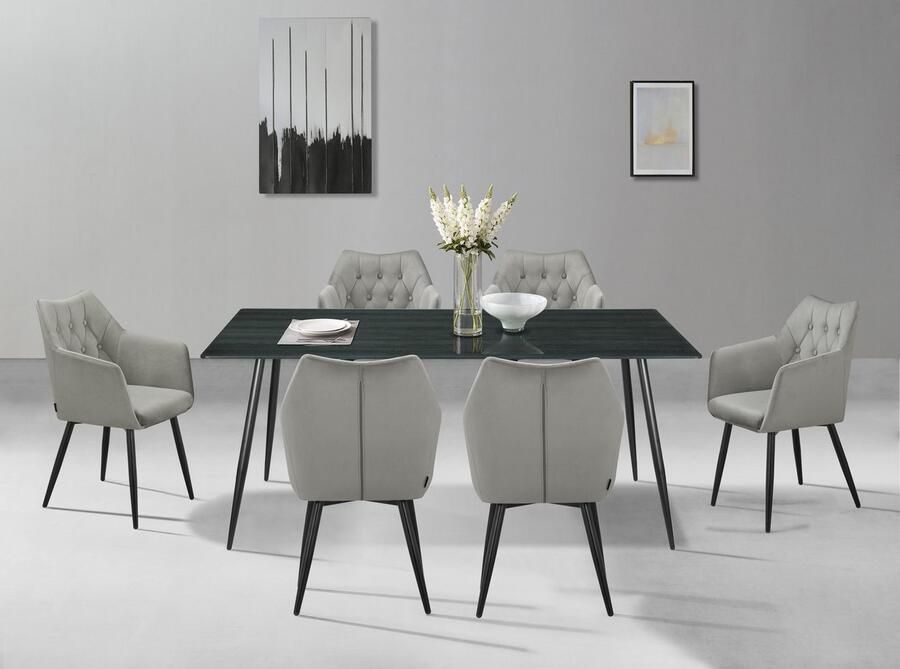 Home affaire Eetkamerstoel Alton TOPSELLER! OTTOs Choice met zachte velours armstoel met aantrekkelijke knoopverwerking (set 2 stuks) - Foto 8