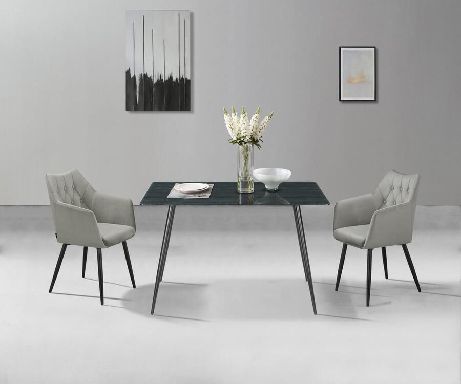 Home affaire Eetkamerstoel Alton TOPSELLER! OTTOs Choice met zachte velours armstoel met aantrekkelijke knoopverwerking (set 2 stuks) - Foto 6