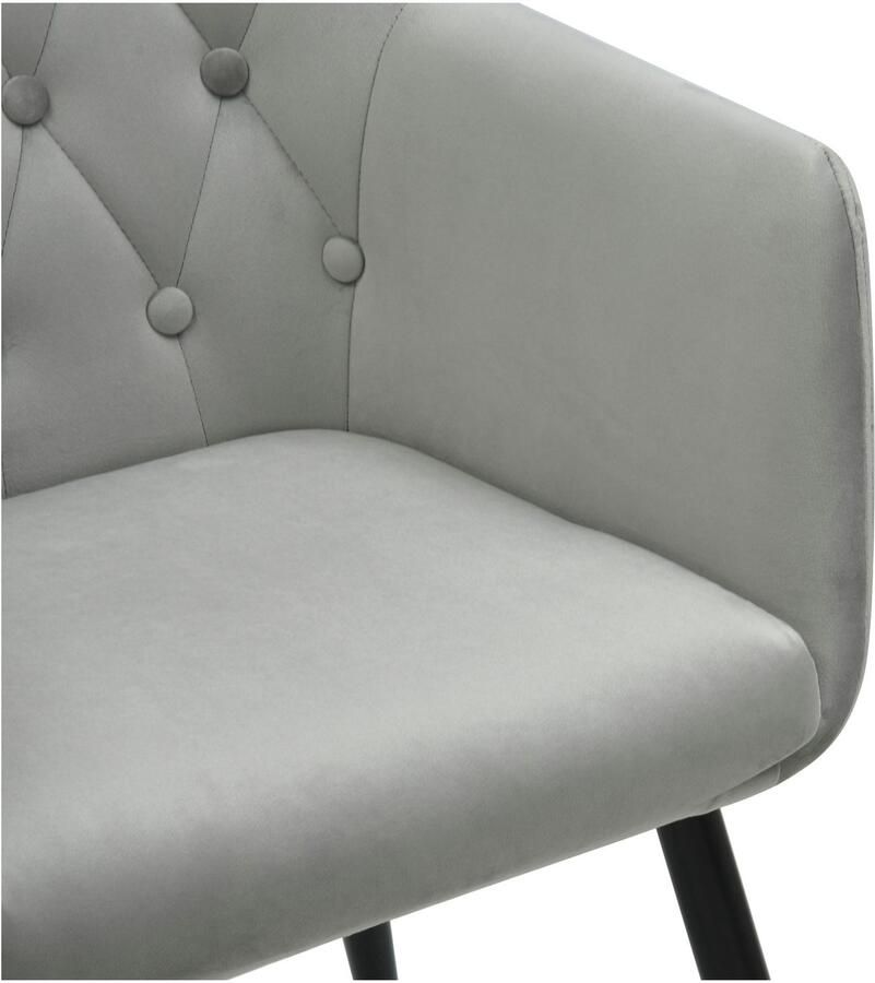 Home affaire Eetkamerstoel Alton TOPSELLER! OTTOs Choice met zachte velours armstoel met aantrekkelijke knoopverwerking (set 2 stuks) - Foto 4