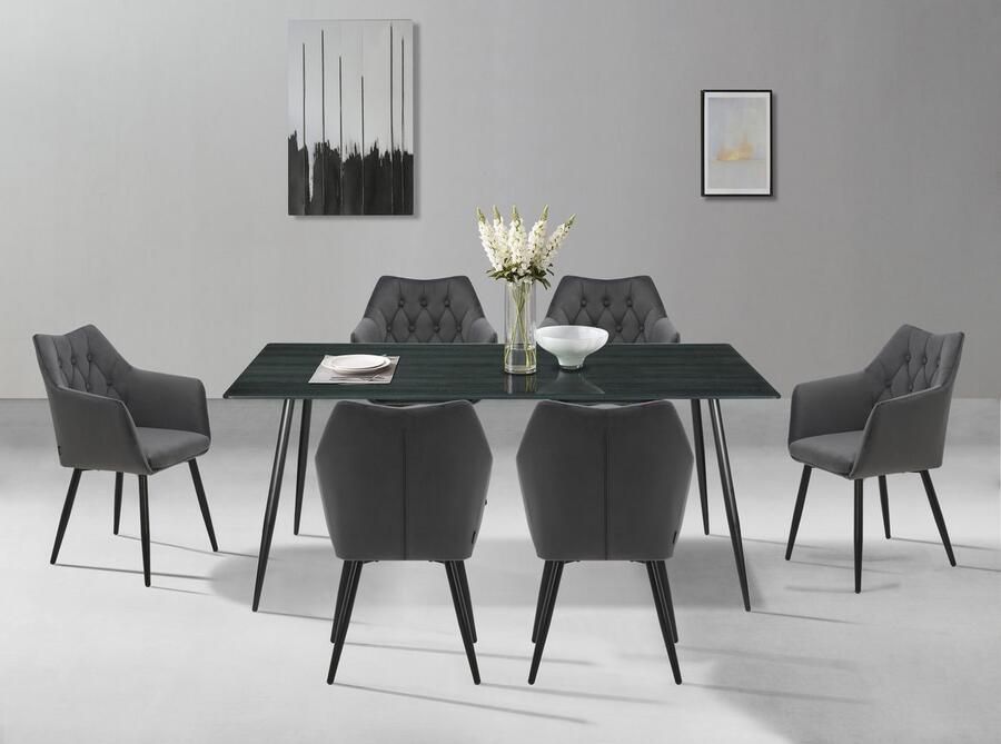 Home affaire Eetkamerstoel Alton TOPSELLER! OTTOs Choice met zachte velours armstoel met aantrekkelijke knoopverwerking (set 2 stuks) - Foto 7