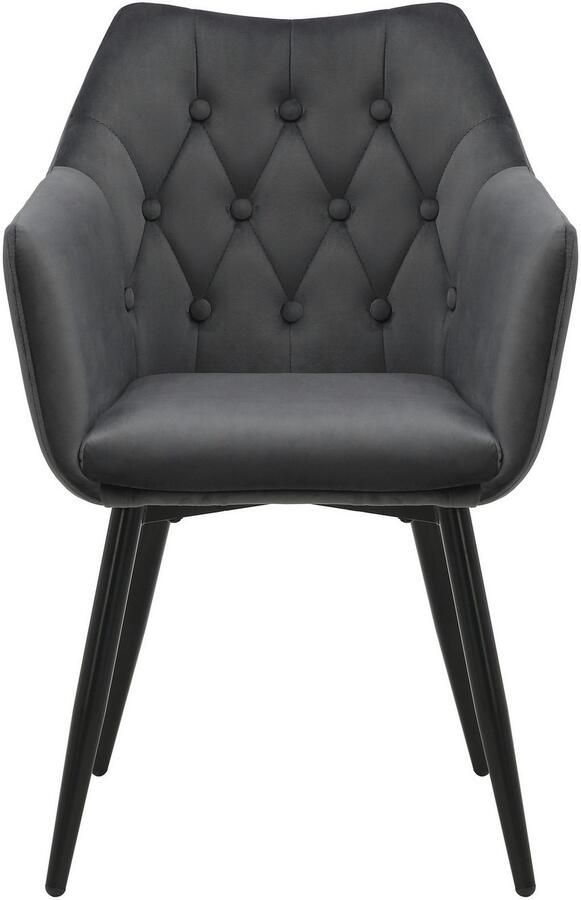 Home affaire Eetkamerstoel Alton TOPSELLER! OTTOs Choice met zachte velours armstoel met aantrekkelijke knoopverwerking (set 2 stuks) - Foto 10