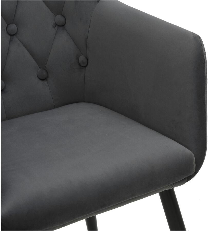 Home affaire Eetkamerstoel Alton TOPSELLER! OTTOs Choice met zachte velours armstoel met aantrekkelijke knoopverwerking (set 2 stuks) - Foto 3